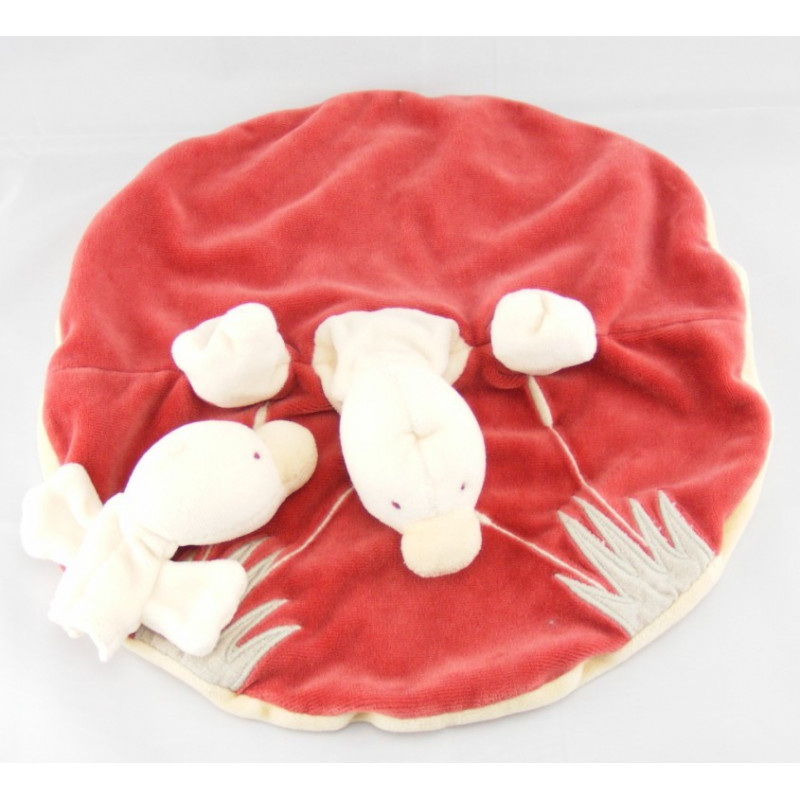 Doudou plat nénuphar rouge canard Edouard MOULIN ROTY