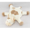 Doudou plat vache daisy blanc marron fleur JOLLYBABY