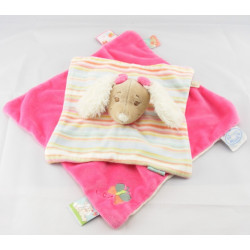 Doudou chien beige Scuba noeuds rose NOUKIE'S