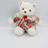 Ancienne peluche ours blanc fleurs roses SPEELGOEDPALETS