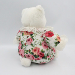Ancienne peluche ours blanc fleurs roses SPEELGOEDPALETS 