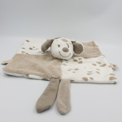 Doudou plat chien blanc beige Max Noa et Tom NATTOU