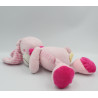 Doudou lapin rose rayé coccinelle Nicotoy