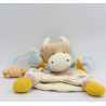 Doudou plat marionnette vache blanc rose avec bonbons DOUDOU ET COMPAGNIE