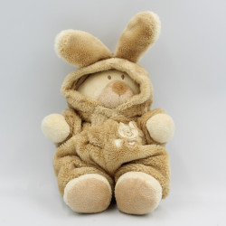 Doudou ours déguisé en lapin ecru beige NICOTOY