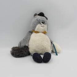 Doudou chat gris Alphonse Les Moustaches MOULIN ROTY