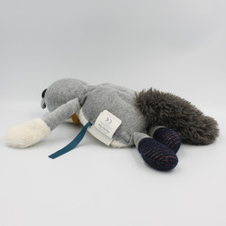 Doudou chat gris Alphonse Les Moustaches MOULIN ROTY
