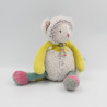 Doudou souris gris vert bleu les Pachats MOULIN ROTY