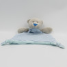 Doudou plat ours gris bleu rayé MES PETITS CAILLOUX