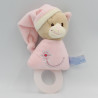 Doudou hochet chat rose dentition GIPSY