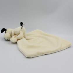 Doudou chien blanc noir mouchoir JELLYCAT