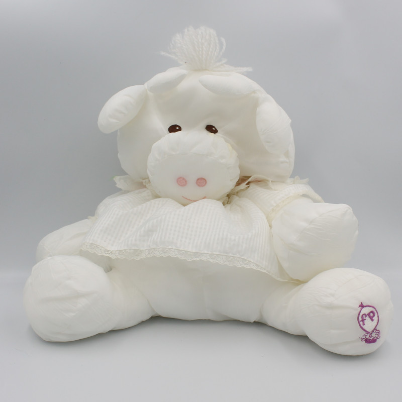 Fisher Peluche Doudou Puffalump Fisher Price Vache Blanche Vintage 