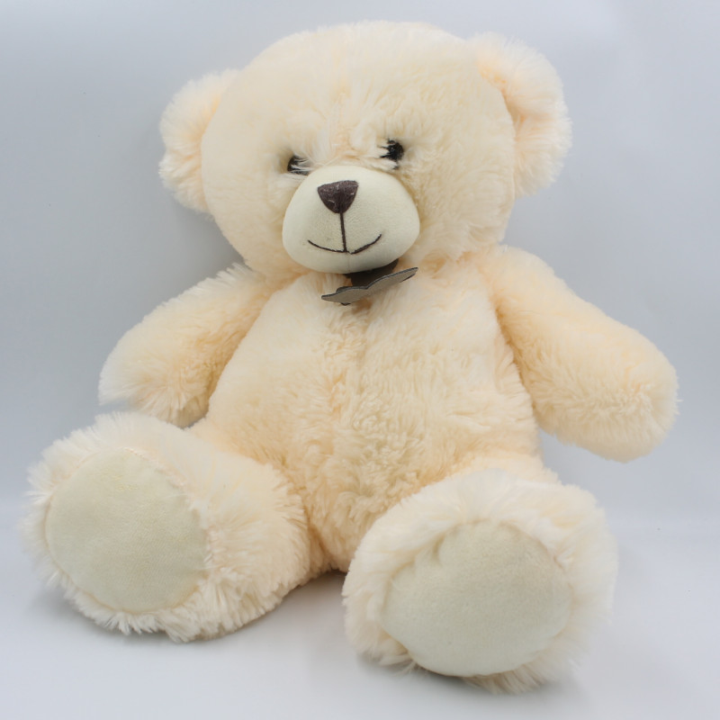 Grand doudou peluche ours écru beige HISTOIRE D'OURS