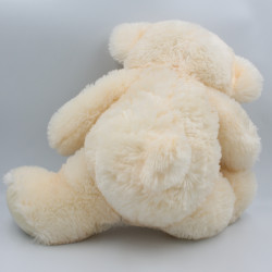 Grand doudou peluche ours écru beige HISTOIRE D'OURS