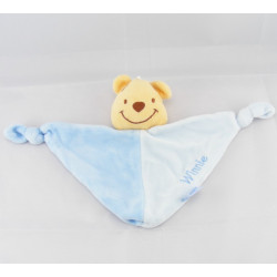 Doudou plat bleu Winnie l'ourson 