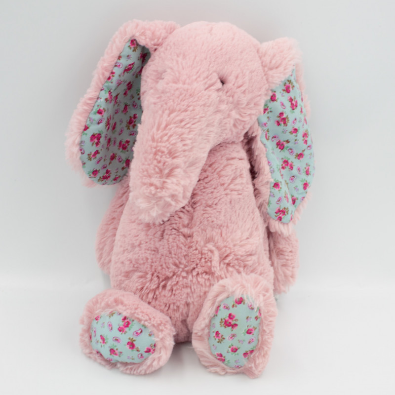 Doudou peluche éléphant rose fleurs Blossom JELLYCAT