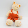 Doudou chat beige salopette rouge KIABI BABY