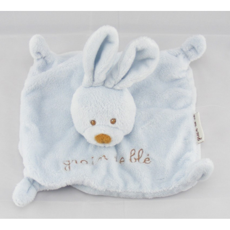 Doudou plat lapin rose GRAIN DE BLE