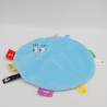 Doudou plat rond Barbapapa bleu Barbibul étiquette JEMINI