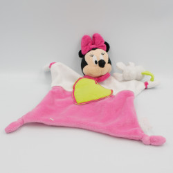 Doudou plat minnie rose blanc coeur vert DISNEYLAND