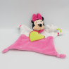 Doudou plat minnie rose blanc coeur vert DISNEYLAND