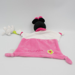 Doudou plat minnie rose blanc coeur vert DISNEYLAND
