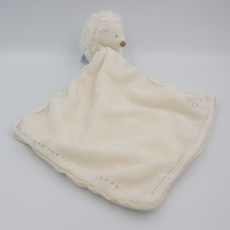 Doudou hérisson blanc mouchoir TARTINE ET CHOCOLAT