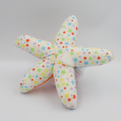 Ancien Doudou peluche clown étoile multicolore PLAYSKOOL