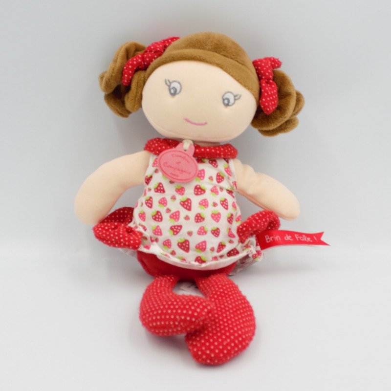 Doudou et compagnie poupée rouge fraises Les Demoiselles Brin de Folie