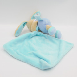 Doudou luminescent lapin beige bleu mouchoir BABY NAT