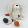 Doudou lapin gris noir orange rayé coeur TAO TAPE A L'OEIL