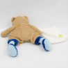 Doudou et compagnie ours beige bleu jaune coeur mouchoir Les Ptitous