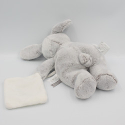 Doudou et compagnie lapin gris mouchoir Perle J'aime mon doudou
