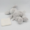 Doudou et compagnie lapin gris mouchoir Perle J'aime mon doudou