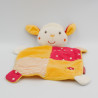 Doudou plat mouton blanc orange rouge BABYDREAM