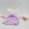 Doudou et compagnie marionnette souris mauve blanc rose rouge pois