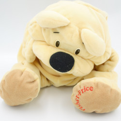 Ancienne peluche doudou chien ours vanille jaune Rumple FISHER PRICE Vintage