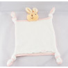Doudou plat lapin rose blanc KALOO