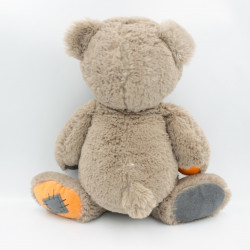 Peluche ours marron orange carreaux CA CREDIT AGRICOLE
