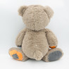 Peluche ours marron orange carreaux CA CREDIT AGRICOLE