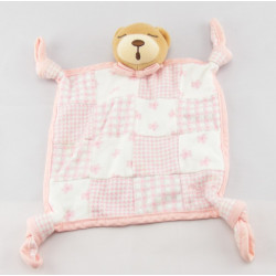 Doudou plat lapin blanc rose KALOO