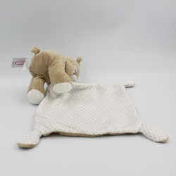 Doudou ours beige blanc étoiles mouchoir Ma petite étoile POMMETTE