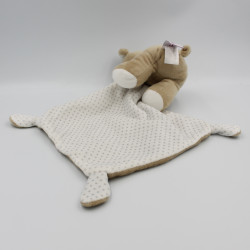 Doudou ours beige blanc étoiles mouchoir Ma petite étoile POMMETTE