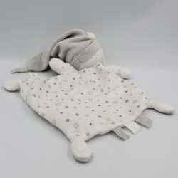 Doudou plat ours blanc gris étoiles NICOTOY SIMBA TOYS