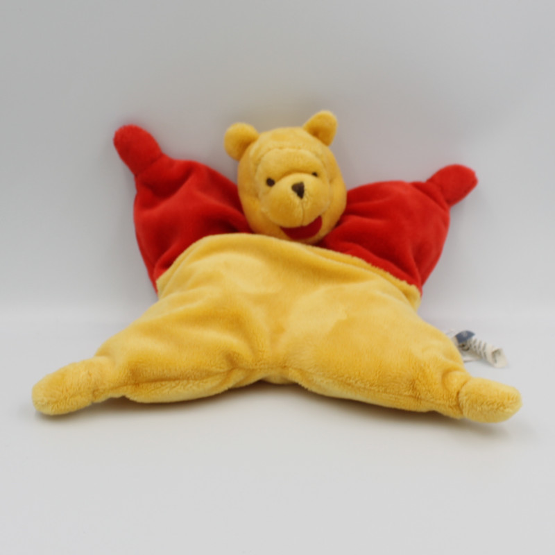Doudou semi plat Winnie l'ourson  rouge jaune DISNEY BABY