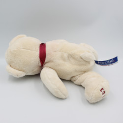 Doudou ours blanc écru noeud rouge NOCIBE 2003