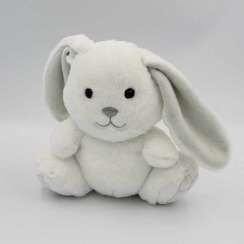 Doudou lapin blanc gris GIPSY