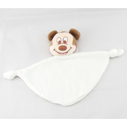 Doudou plat blanc souris MICKEY 