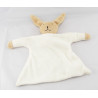 Doudou plat hochet lapin blanc bleu KIMBALOO