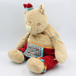 Grand Doudou ours Pinto indien rouge marron tipi NOUKIE'S 42 cm